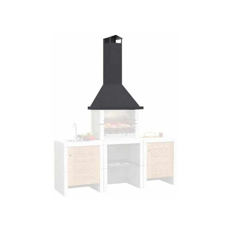 foto del prodotto cappa autoportante in metallo dimensioni 70 x 50 x 145,5 cm