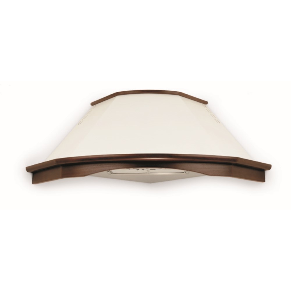 foto del prodotto cappa cucina angolo rustica bella con cornice in legno cm 103