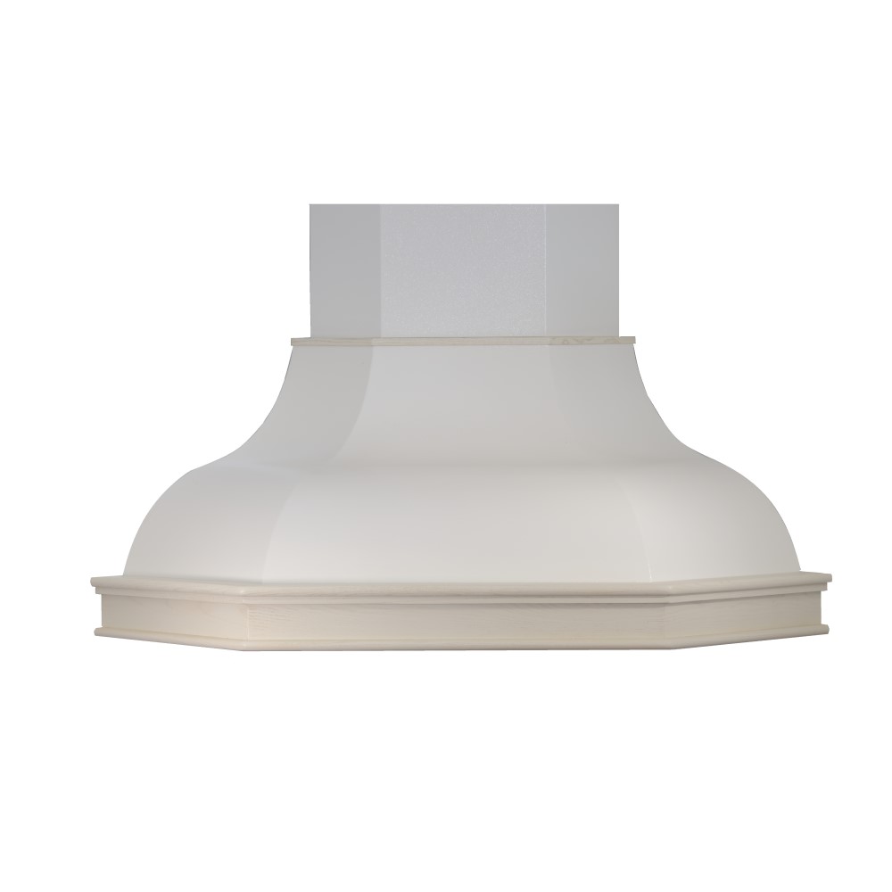 foto del prodotto cappa cucina angolo rustica bianca contea con cornice in legno intarsio cm 105