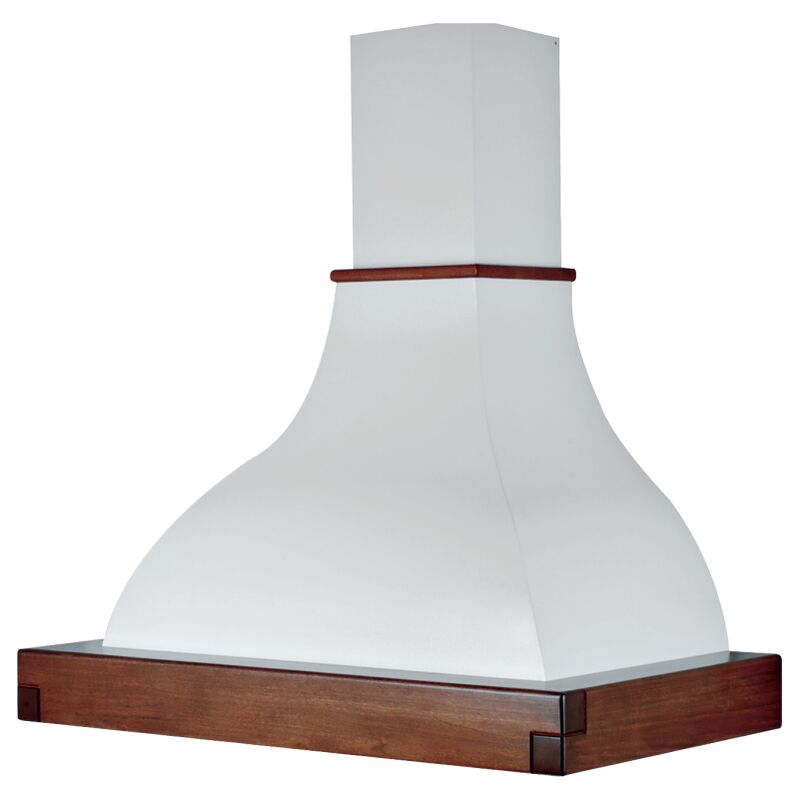 foto del prodotto cappa cucina rustica bianca lalla con cornice in legno cm 120