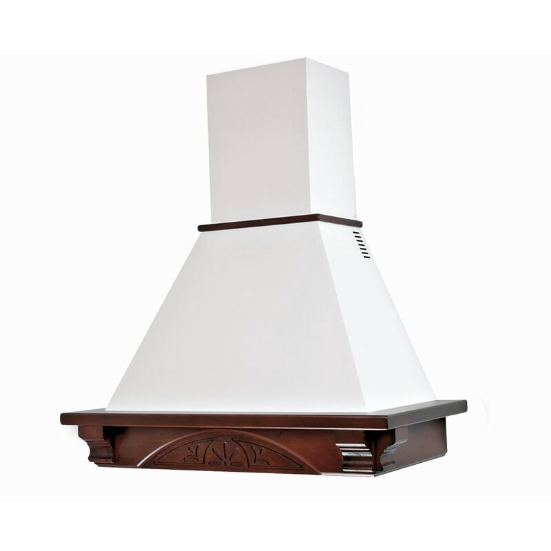 foto del prodotto cappa cucina rustica dolce vita con cornice in legno intarsio cm 90