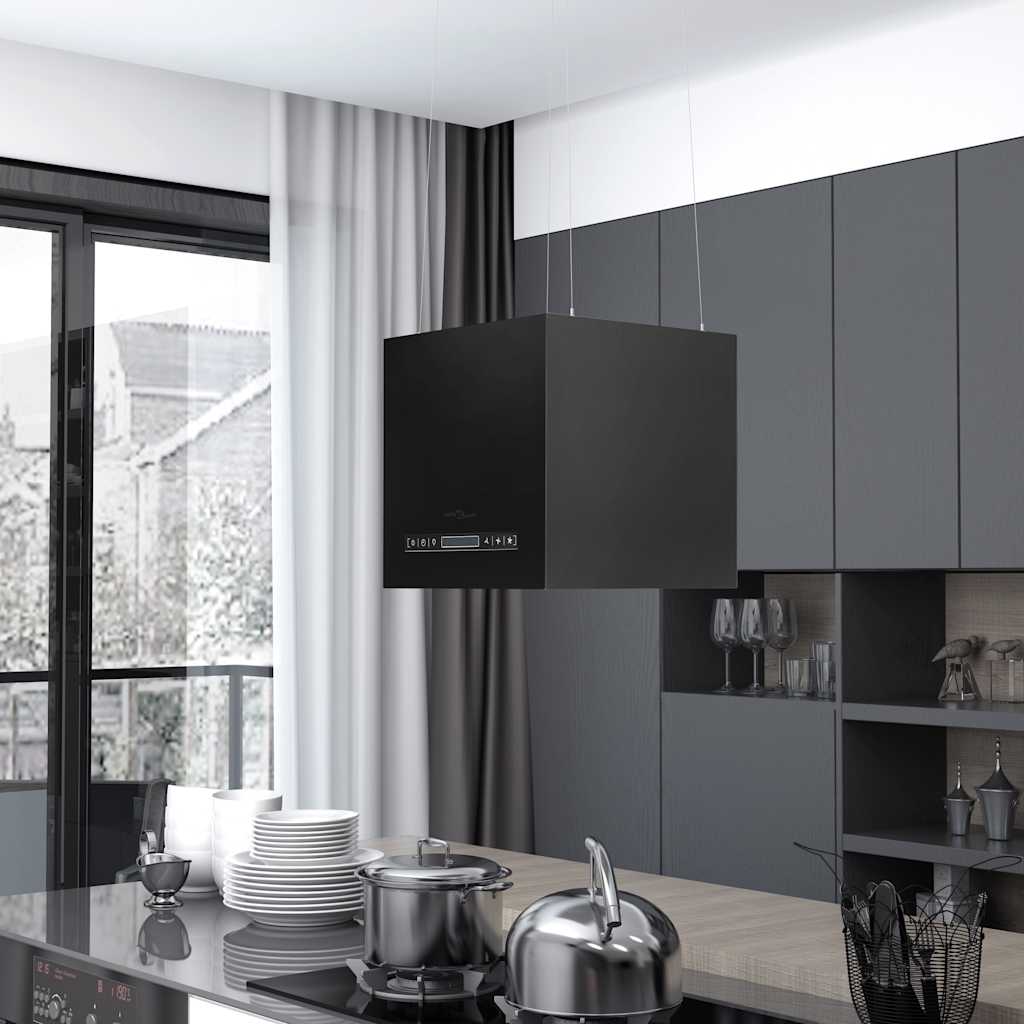 foto del prodotto cappa da cucina ad isola sospesa lcd sensore 37 cm in acciaio cod mxl 13185
