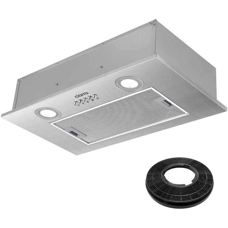 foto del prodotto cappa da incasso integrata 52 cm 300 m3 h scarico aspirazione acciaio inox 913ass52 ciarra