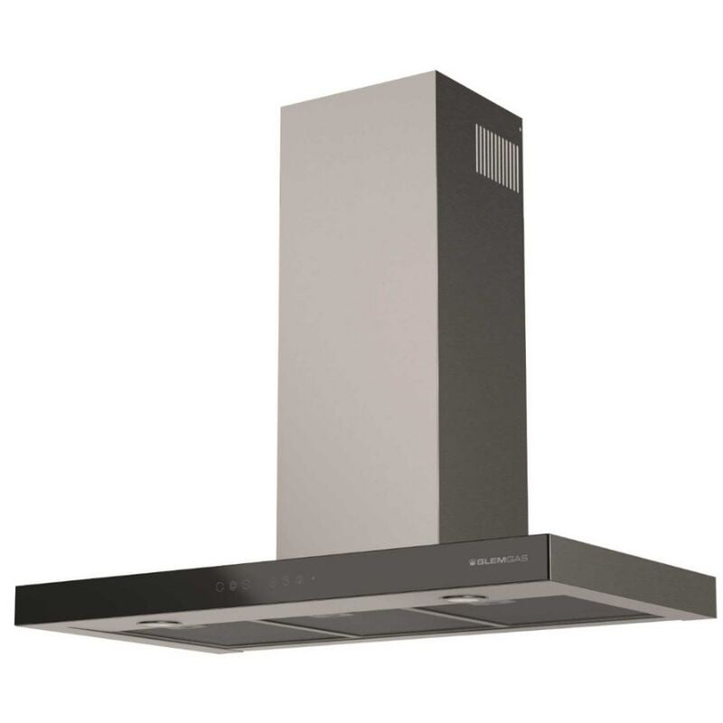 foto del prodotto cappa decorativa a parete 90 cm 63 db 564 m3 h acciaio inox nero ghbs97ix glem
