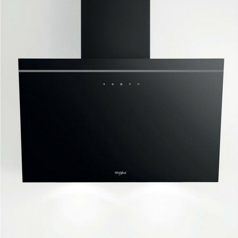 foto del prodotto cappa decorativa inclinata 60cm 650m3 h blacksortkeystring akr62fltk whirlpool