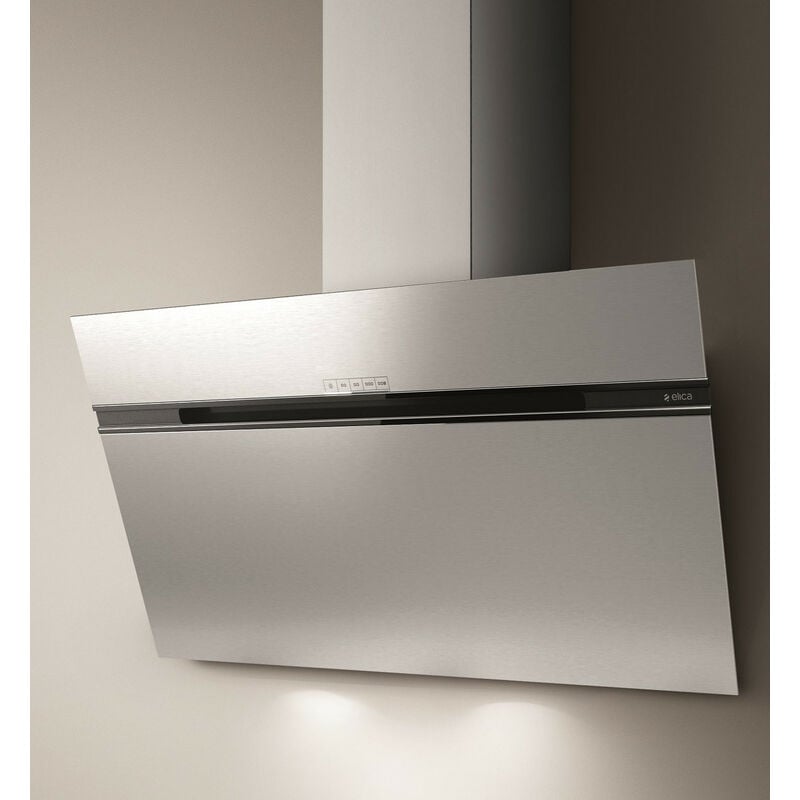 foto del prodotto cappa inclinata decorativa 90cm 735m3 h in acciaio inox stripe ix a 90 lx elica