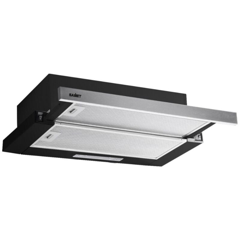foto del prodotto cappa sottopensile newslim60 nero con frontalino estraibile inox samet
