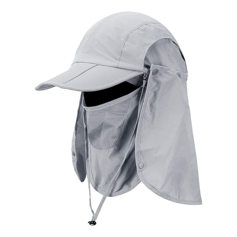foto del prodotto cappellino parasole pieghevole, cappelli da pesca, cappellini con protezione upf 50 e patta per il collo per maschera facciale sollbry