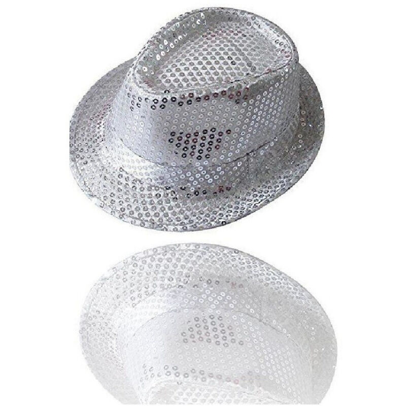 foto del prodotto cappello borsalino paillettes argento spettacolo teatro paillette uomo donna - - trade shop traesio