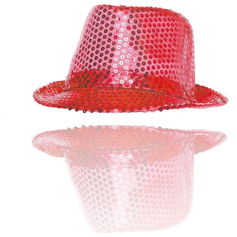 foto del prodotto cappello borsalino paillettes rosso spettacolo teatro paillette uomo donna trade shop traesio