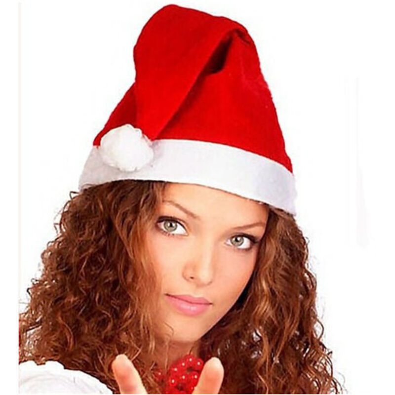 foto del prodotto cappello cappellino babbo natale in velluto santa claus colore rosso trade shop traesio