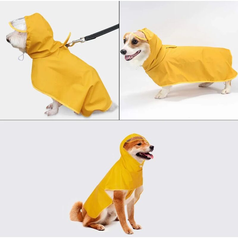 foto del prodotto cappotti antipioggia per cani eleganti e di alta qualit abbigliamento per cani con cerniera, con tasche, impermeabile idrorepellente, coulisse