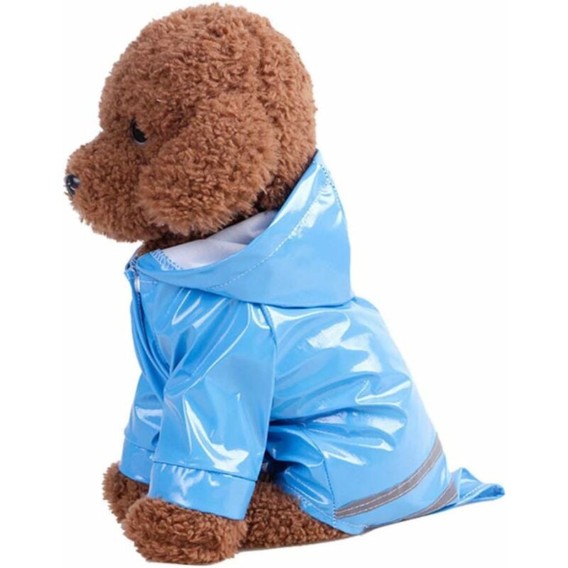 foto del prodotto cappotto antipioggia per animali domestici da esterno con giacche con cappuccio impermeabile impermeabile riflettente in pu per vestiti per gatti