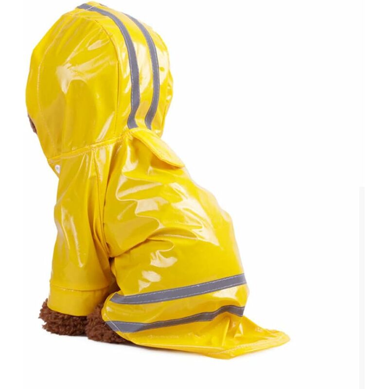 foto del prodotto cappotto antipioggia per animali domestici da esterno con giacche con cappuccio impermeabile impermeabile riflettente in pu per vestiti per gatti