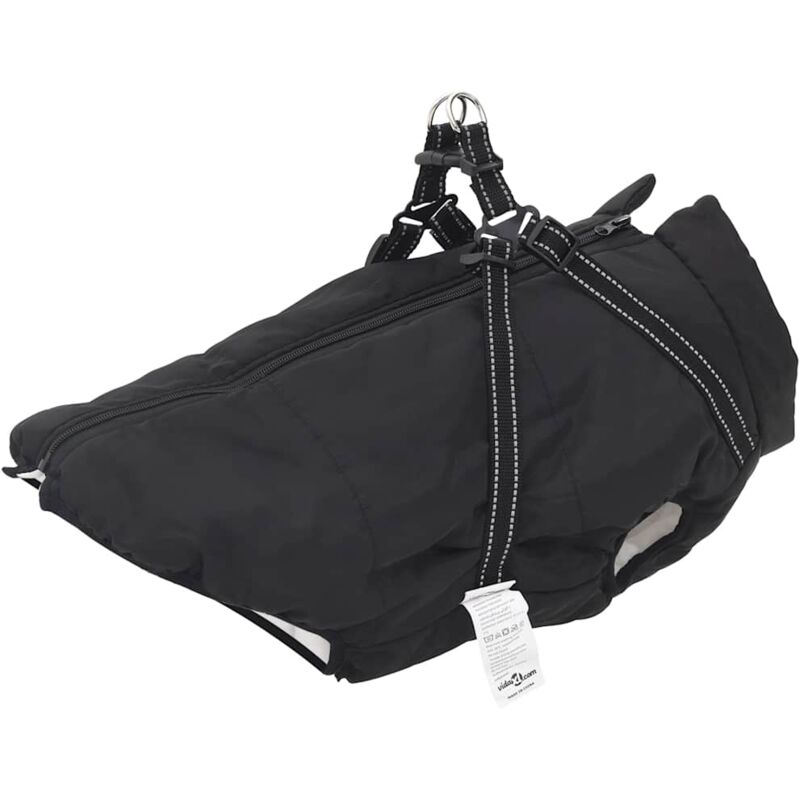 foto del prodotto cappotto cani con imbracatura impermeabile riflettente nero l68 vidaxl
