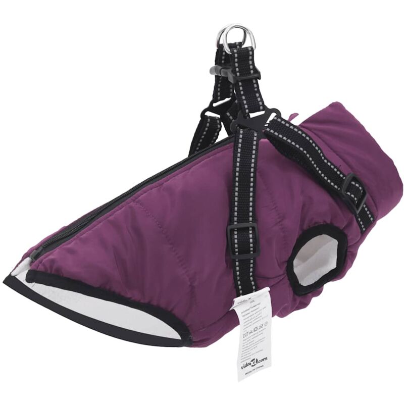 foto del prodotto cappotto cani imbracatura impermeabile riflettente viola l40 vidaxl
