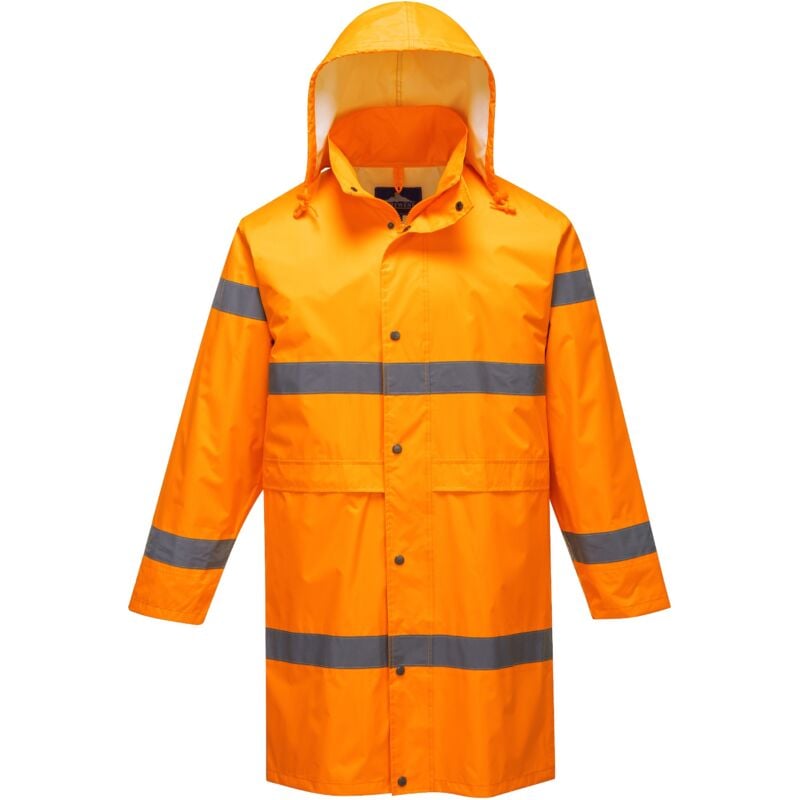 foto del prodotto cappotto impermeabile ad alta visibilita arancione arancio s