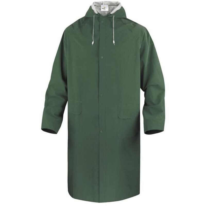 foto del prodotto cappotto impermeabile anti pioggia con cappuccio verde verde l