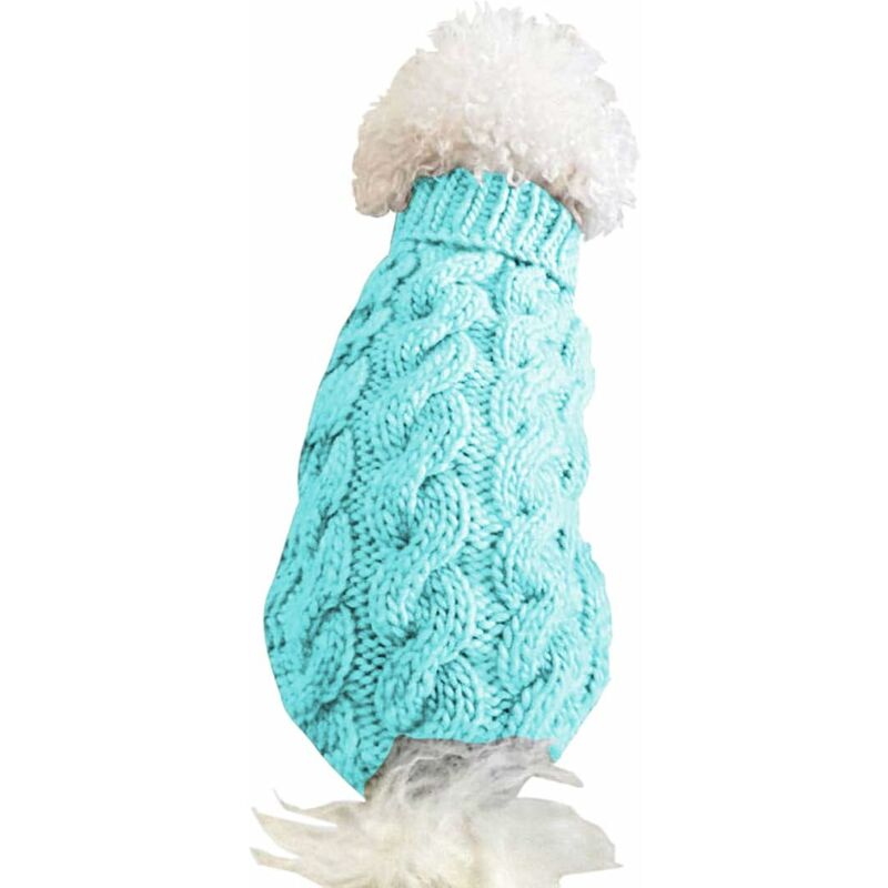 foto del prodotto cappotto maglione lavorato a maglia a collo alto per cani scaldino invernale maglione ispessimento maglieria cappotto all uncinetto vestiti per cani