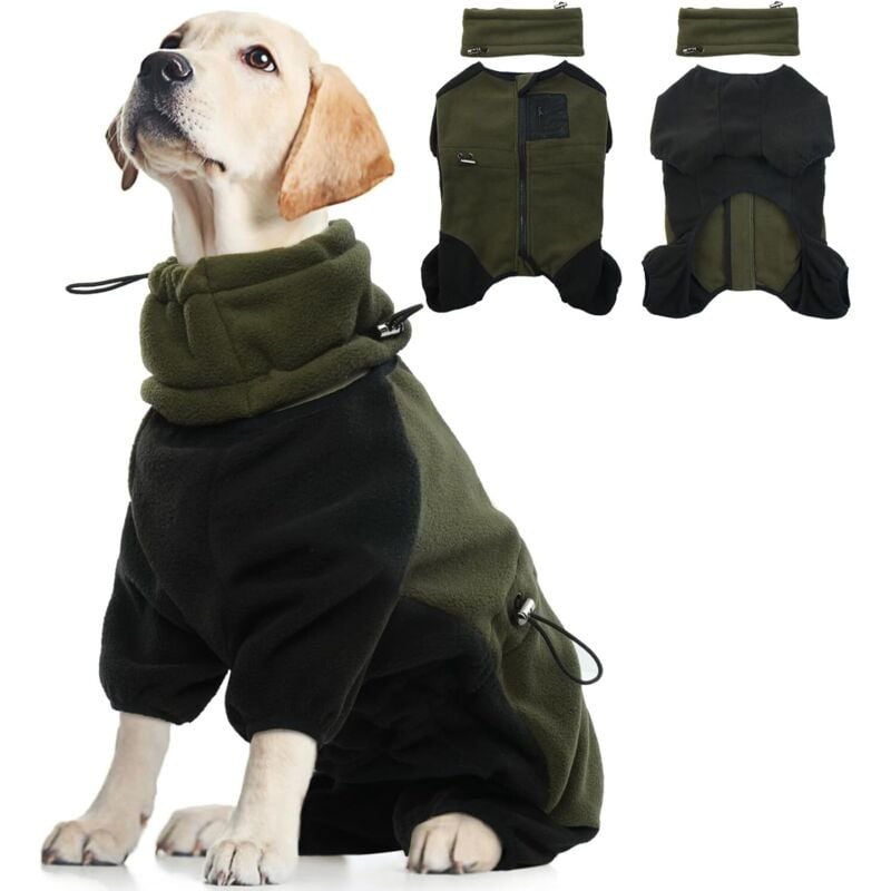 foto del prodotto cappotto per cani, giacca calda per cani, maglione invernale per cani, maglione a collo alto, caldo cappotto in pile, giacca a vento, per il freddo,