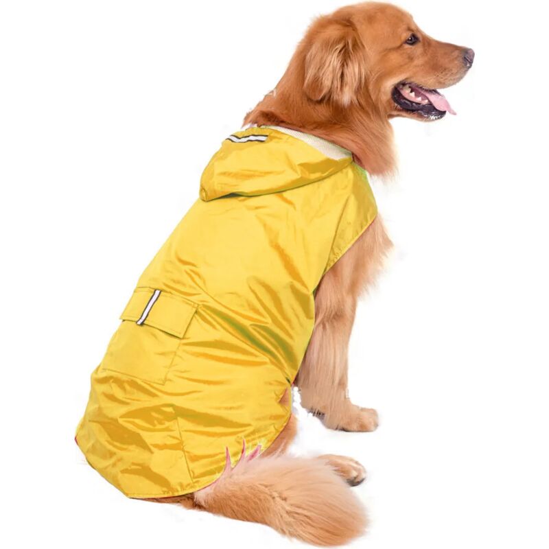 foto del prodotto cappotto per cani impermeabile, calda giacca invernale antivento per cani di taglia medio grande con strisce riflettenti sicure e fascia toracica
