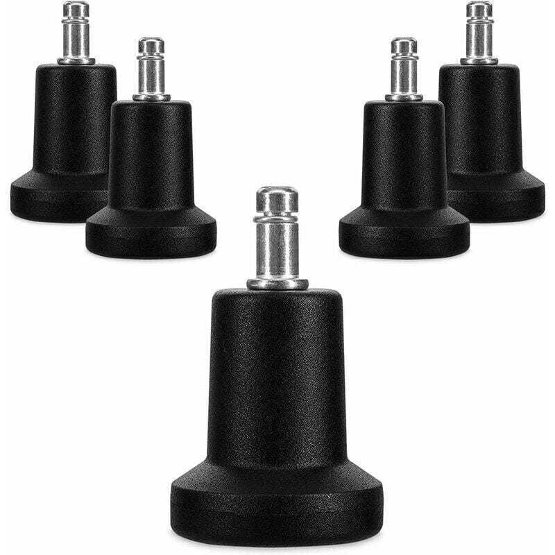 foto del prodotto cappucci per rotelle per sedie da ufficio, set di 5 tappi di ricambio per rotelle per sedie da 10 22 mm, gamba del sedile fissa e silenziosa per