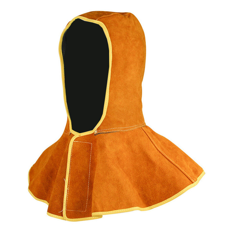 foto del prodotto cappuccio per saldatura cappelli per saldatore in pelle, cappuccio per saldatura di sicurezza resistente al calore, berretto per saldatura, casco