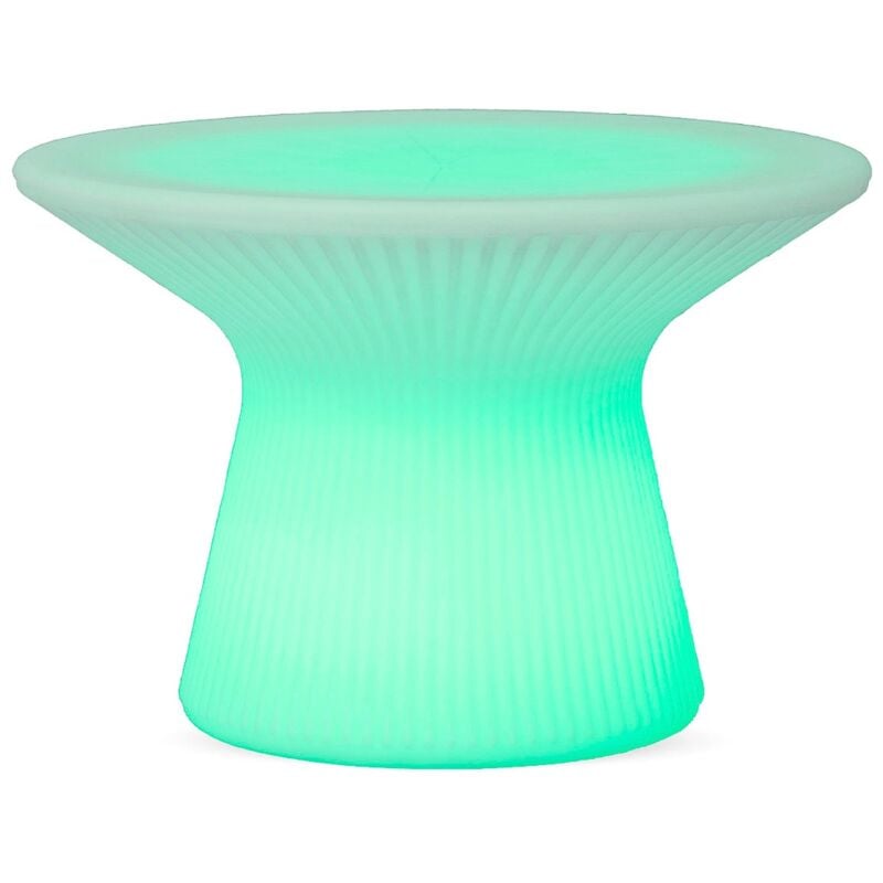 foto del prodotto capri 40 tavolino alto 40 cm con luce e ricarica solare o a batteria per uso interno ed esterno. luce rgb
