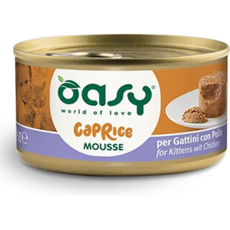 foto del prodotto caprice mousse per gattini con pollo da 85 gr oasy