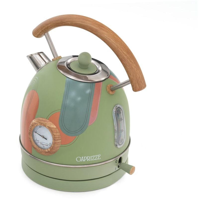 foto del prodotto caprizze bollitore d acqua nara 2200 w in acciaio inox termometro integrato capacit 1.8 l decorazione floreale e effetto legno