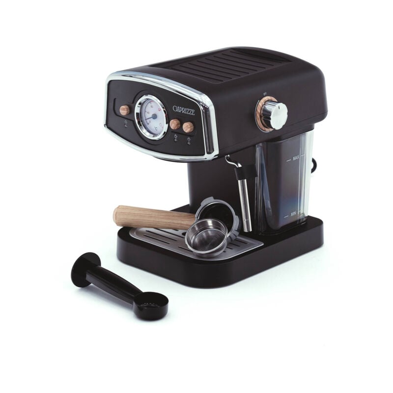 foto del prodotto caprizze macchina caff express semi automatica kai 1050 w 15 bar capacit per 5 tazzine con vaporizzatore colore nero opaco