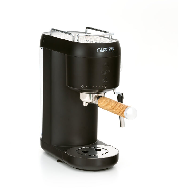 foto del prodotto caprizze macchina da caff semi automatica hikari 1400 w 20 bar con vaporizzatore e montalatte usb incluso colore nero opaco