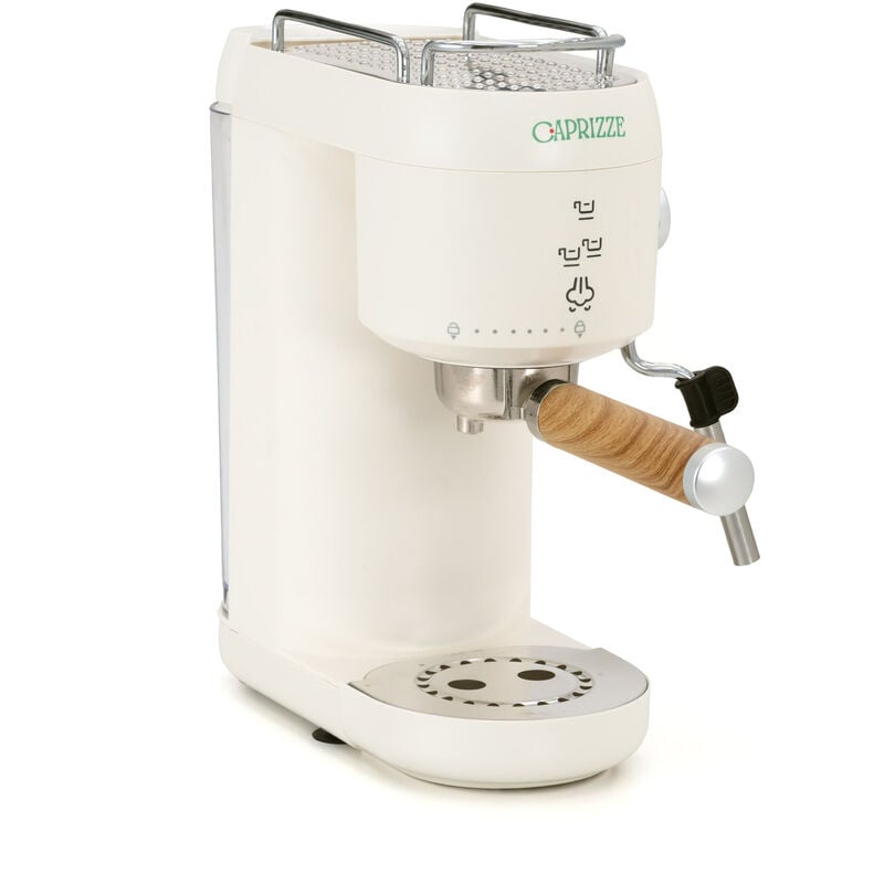 foto del prodotto caprizze macchina da caff semiautomatica hikari 1400 w 20 bar con vaporizzatore e montalatte usb incluso color bianco opaco