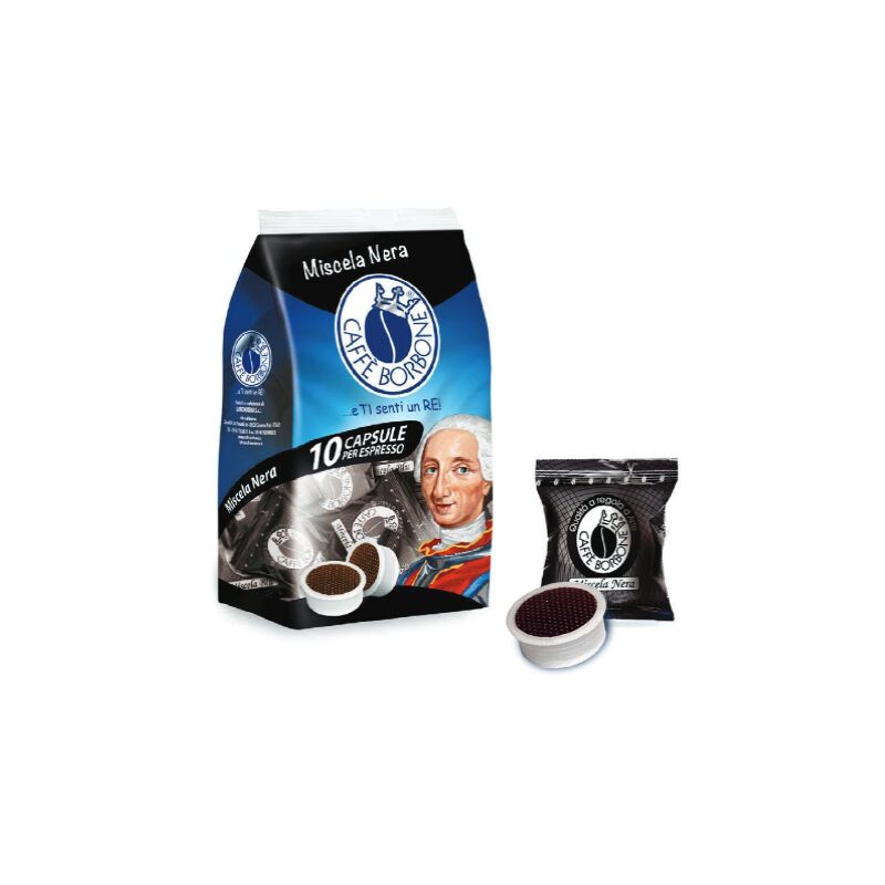 foto del prodotto capsule caff miscela nera 10 pz borbone