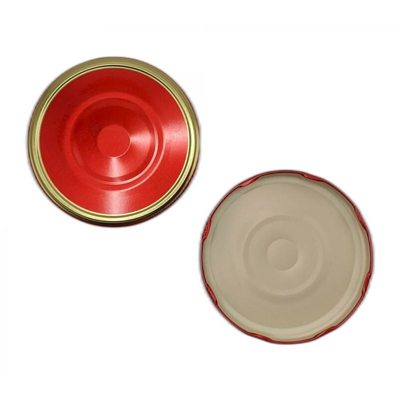 foto del prodotto capsule con flip clic clac mm.110 rosso oro pz.5 coperchi per barattoli grandi
