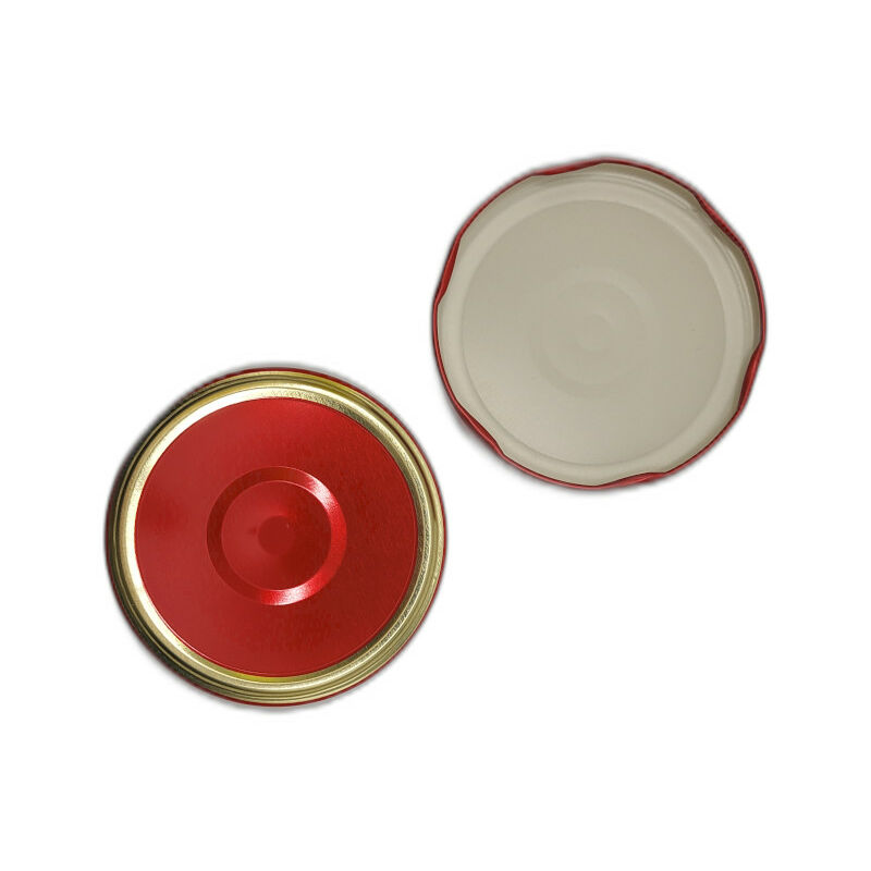 foto del prodotto capsule con flip clic clac rosso oro mm.82 pz.20 coperchi per barattoli vetro