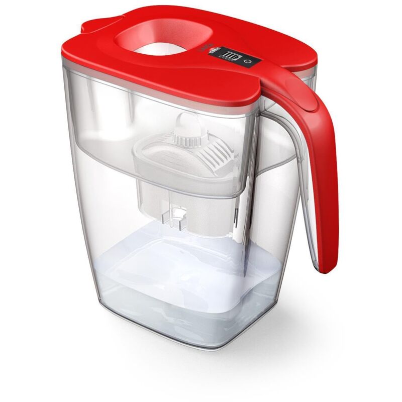foto del prodotto caraffa filtrante big milano - bianca - 3,7l - con 1 filtro bi-flux, preserva i sali minerali e riduce le sostanze indesiderate - capacità xxl - timer digitale - sicurezza made in italy - laica