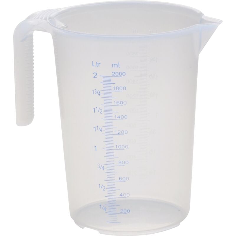 foto del prodotto caraffa graduata da 2.000 ml, pp, 2 scale manico aperto, trasparente, impilabile h nersdorff