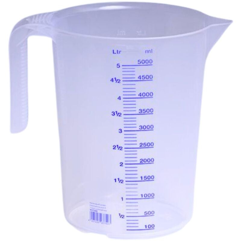 foto del prodotto caraffa graduata da 5.000 ml, pp, 2 scale manico aperto, trasparente, impilabile h nersdorff