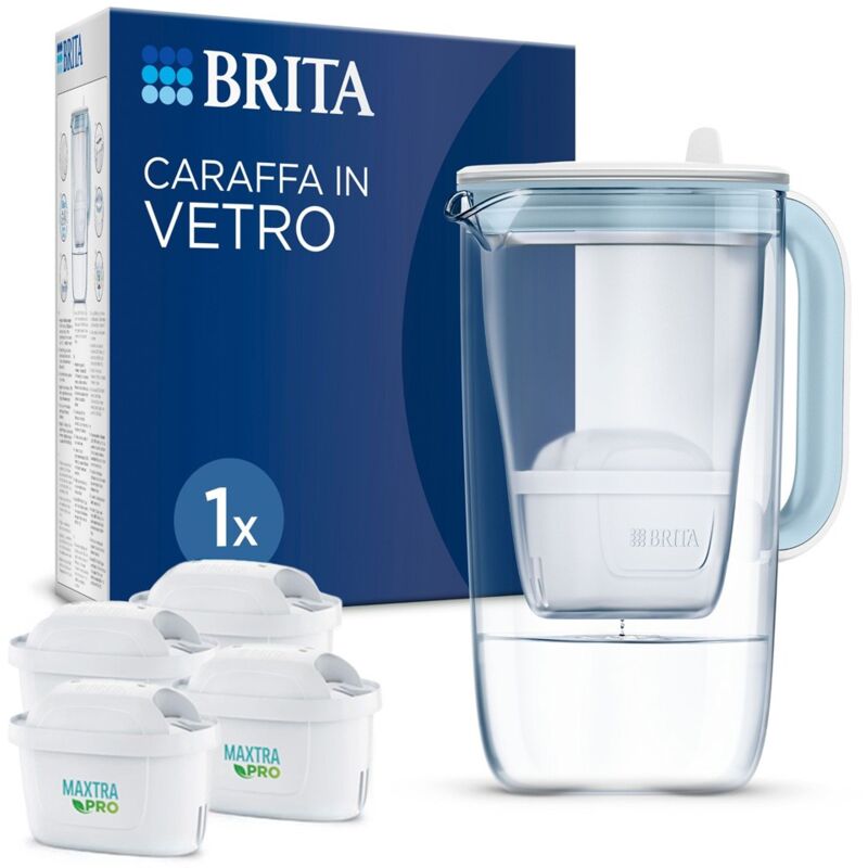 foto del prodotto caraffa in vetro light blue 2.5l maxtra pro all-in-1 caraffa 4 filtri - brita