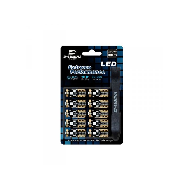 foto del prodotto carall 10 lampada led t10 w5w canbus 12v 3 smd 3030 green verde leva rimozione antigraffio