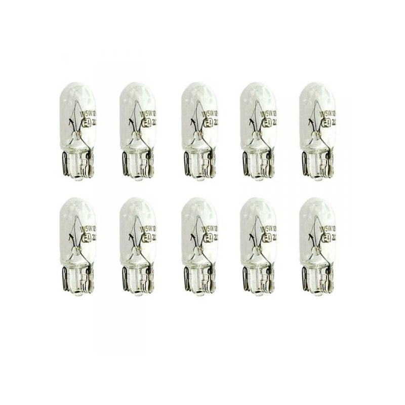 foto del prodotto carall - 10 lampade alogene t10 w5w 12v 5w tutto vetro w2,1x9,5d per auto interni targa