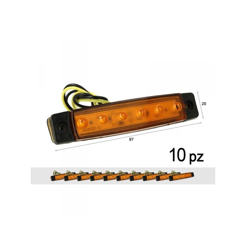 foto del prodotto carall 10 pezzi fanali laterali led 12v 24v arancione luce ingombro cortesia camper furgone
