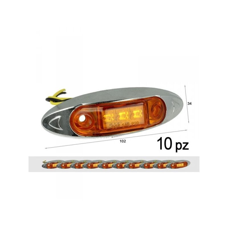 foto del prodotto carall 10 pezzi fanali laterali led 12v 24v arancione per luci cortesia camper barca