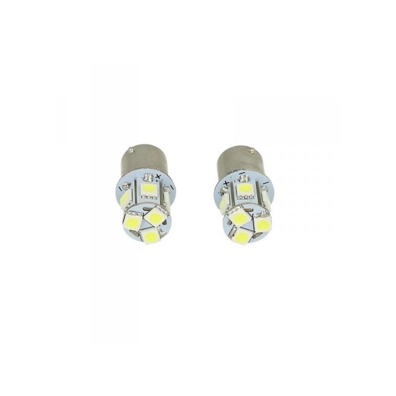 foto del prodotto carall 2 lampade led canbus ba15s g18,5 r5w rosso 24v 8 smd 5050 piedi dritti camion bus barca