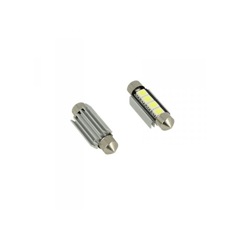 foto del prodotto carall 24v lampada led siluro canbus t11 c5w 42mm 4 smd 5050 colore verde per camion bus barca con dissipatore alluminio