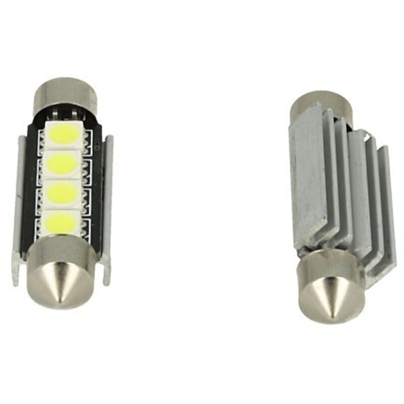 foto del prodotto carall - 24v lampada led siluro canbus t11 c5w 42mm 4 smd 5050 giallo arancione con dissipatore alluminio per camion bus barca