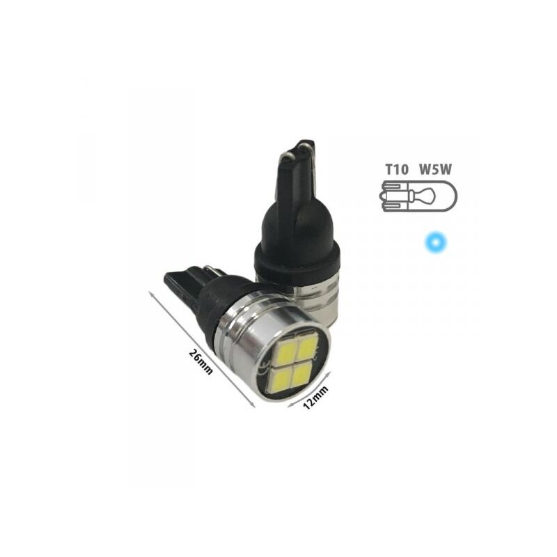 foto del prodotto carall 24v lampada led t10 w5w bianco freddo con 4 smd 2835 frontale no polarita durata garantita