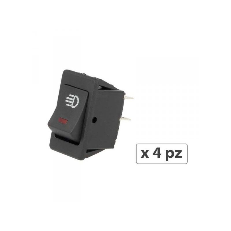 foto del prodotto carall 4 pz interruttore bilanciere quadrato on off push button switch 4 pin con indicatore led spia rosso 12v auto barca foro 20x28mm
