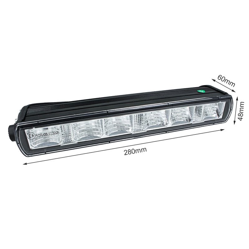 foto del prodotto carall barra led fuoristrada slim 30w 12v 24v 10 26cm con daylight luce diurne ip67 e9 fila unica faro led trattore
